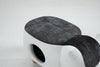 Cat Condo Black and White Pet House Polyester Upholstered Animal Storage Ottoman