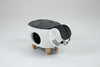 Cat Condo Black and White Pet House Polyester Upholstered Animal Storage Ottoman