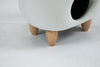 Cat Condo Black and White Pet House Polyester Upholstered Animal Storage Ottoman