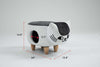 Cat Condo Black and White Pet House Polyester Upholstered Animal Storage Ottoman