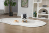 Cat Condo Black and White Pet House Polyester Upholstered Animal Storage Ottoman
