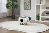 Cat Condo Black and White Pet House Polyester Upholstered Animal Storage Ottoman