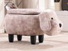 Dog Puppy Gray Faux Leather Upholstered Animal Storage Ottoman