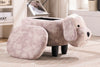 Dog Puppy Gray Faux Leather Upholstered Animal Storage Ottoman