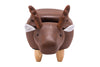Reindeer Brown Faux Leather Upholstered Animal Storage Ottoman