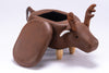 Reindeer Brown Faux Leather Upholstered Animal Storage Ottoman