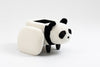 Black and White Panda Animal Storage Ottoman with Wood Legs