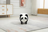 Black and White Panda Animal Storage Ottoman with Wood Legs