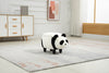 Black and White Panda Animal Storage Ottoman with Wood Legs