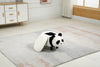 Black and White Panda Animal Storage Ottoman with Wood Legs