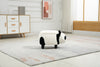 Black and White Panda Animal Storage Ottoman with Wood Legs