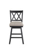 Brookline High Back Wood Swivel Counter Stool with Fabric Seat