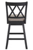 Brookline High Back Wood Swivel Counter Stool with Fabric Seat