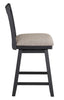 Brookline High Back Wood Swivel Counter Stool with Fabric Seat