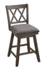 Brookline High Back Wood Swivel Counter Stool with Fabric Seat