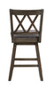 Brookline High Back Wood Swivel Counter Stool with Fabric Seat