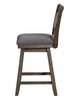 Brookline High Back Wood Swivel Counter Stool with Fabric Seat