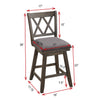 Brookline High Back Wood Swivel Counter Stool with Fabric Seat