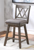 Brookline High Back Wood Swivel Counter Stool with Fabric Seat