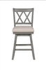 Brookline High Back Wood Swivel Counter Stool with Fabric Seat