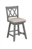 Brookline High Back Wood Swivel Counter Stool with Fabric Seat