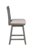 Brookline High Back Wood Swivel Counter Stool with Fabric Seat