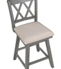 Brookline High Back Wood Swivel Counter Stool with Fabric Seat