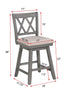 Brookline High Back Wood Swivel Counter Stool with Fabric Seat