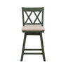 Brookline High Back Wood Swivel Counter Stool with Fabric Seat