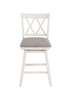 Brookline High Back Wood Swivel Counter Stool with Fabric Seat