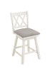 Brookline High Back Wood Swivel Counter Stool with Fabric Seat