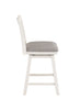 Brookline High Back Wood Swivel Counter Stool with Fabric Seat