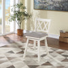 Brookline High Back Wood Swivel Counter Stool with Fabric Seat