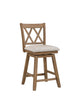 Brookline High Back Wood Swivel Counter Stool with Fabric Seat
