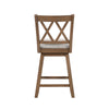 Brookline High Back Wood Swivel Counter Stool with Fabric Seat