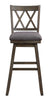 Brookline High Back Wood Swivel Counter Stool with Fabric Seat