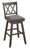 Brookline High Back Wood Swivel Counter Stool with Fabric Seat