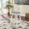 Brookline High Back Wood Swivel Counter Stool with Fabric Seat
