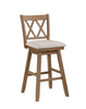 Brookline High Back Wood Swivel Counter Stool with Fabric Seat