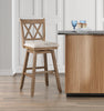 Brookline High Back Wood Swivel Counter Stool with Fabric Seat