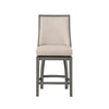 Katherine 24 in. High Back Wood 40.74 in. Swivel Counter Stool with Fabric Seat