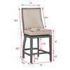 Katherine 24 in. High Back Wood 40.74 in. Swivel Counter Stool with Fabric Seat