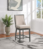 Katherine 24 in. High Back Wood 40.74 in. Swivel Counter Stool with Fabric Seat