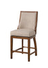 Katherine 24 in. High Back Wood 40.74 in. Swivel Counter Stool with Fabric Seat