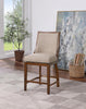 Katherine 24 in. High Back Wood 40.74 in. Swivel Counter Stool with Fabric Seat