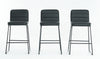 Lakeview 26 in. Low Back Metal 36.42 in. Counter Stool with Faux Leather Seat (Set of 3)