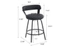 Ashley 24 in. Black Low Back Metal 31.9 in. Swivel Counter Stool with Faux Leather Seat (Set of 3)