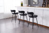 Ashley 24 in. Black Low Back Metal 31.9 in. Swivel Counter Stool with Faux Leather Seat (Set of 3)