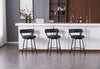 Ashley 24 in. Black Low Back Metal 31.9 in. Swivel Counter Stool with Faux Leather Seat (Set of 3)