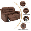 Yingj 56.3 in. Wide Pillow Top Arm Microfiber Straight Reclining and Storage Sofa